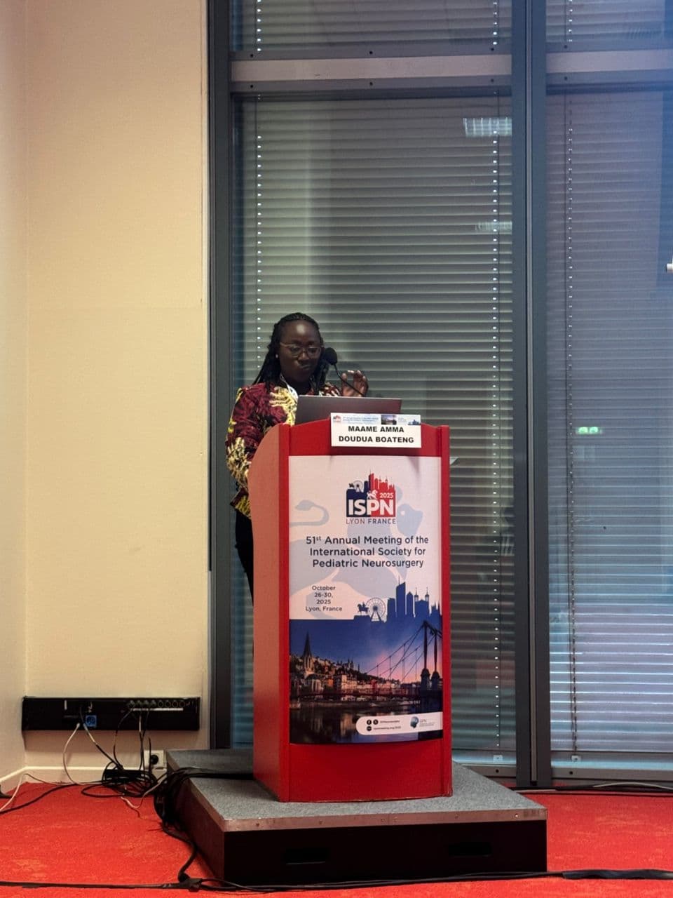 Presentation podium at the 2025 ISPN annual meeting in Lyon